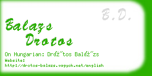 balazs drotos business card